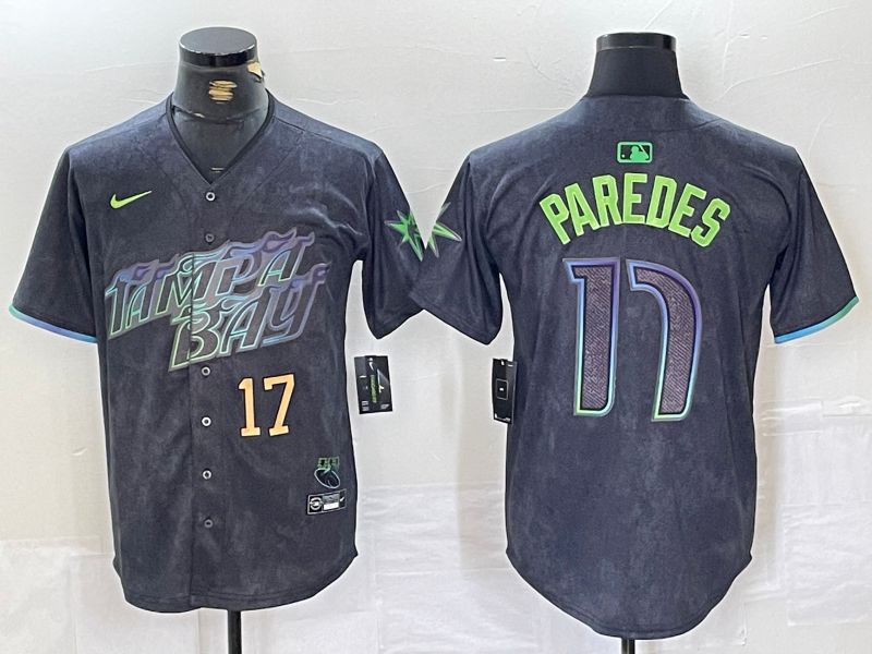 Men Tampa Bay Rays #17 Paredes Black City Edition Nike 2024 MLB Jersey style 2->tampa bay rays->MLB Jersey